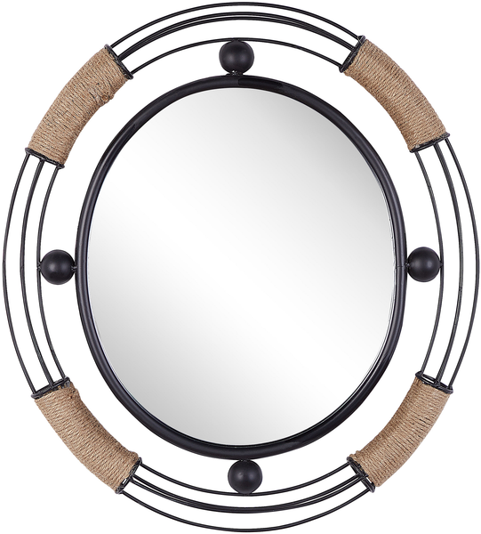 Wandspiegel schwarz oval 55x50 cm MOULINS