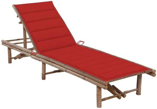 vidaXL Garten-Sonnenliege mit Auflage Bambus 3061638