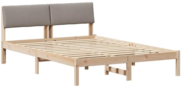 vidaXL Bettgestell Braun und Taupe 150 x 200 cm Massivholz Kiefer 878532