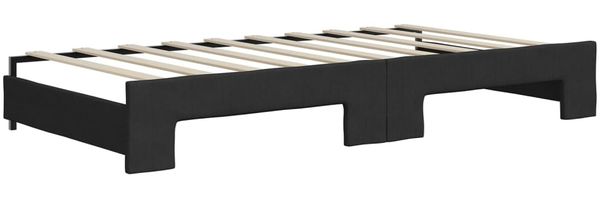 vidaXL Tagesbett Ausziehbar mit Schubladen Schwarz 90x190 cm Stoff 3197474 Bild 6