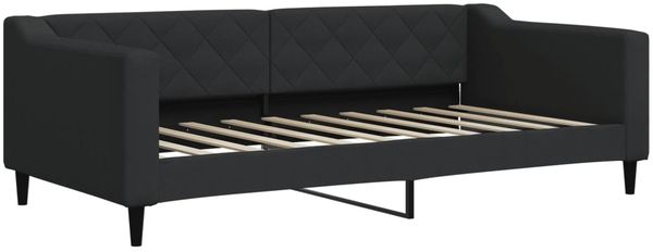 vidaXL Tagesbett Ausziehbar mit Schubladen Schwarz 90x190 cm Stoff 3197474 Bild 4