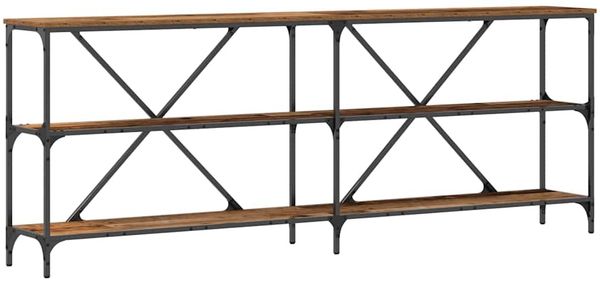 Konsolentisch, Beistelltisch, Konsole mit Regal Altholz 200 x 30 x 75 cm Holzwerkstoff