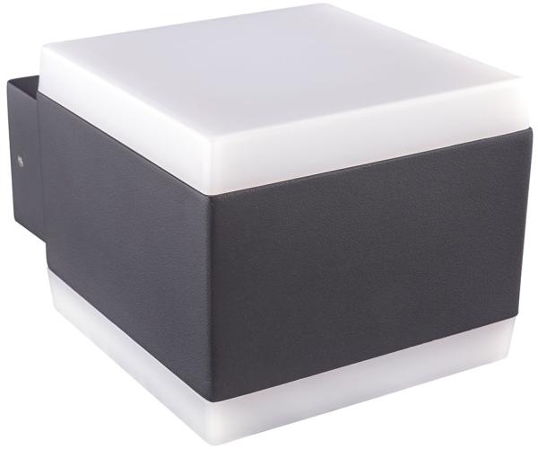 LED Außenleuchte, Aluminium, anthrazit, Opal, weiß