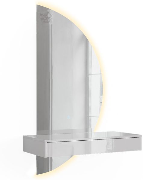 Schminktisch Sherry Weiß Hochglanz 81.4 cm mit LED-Spiegel Vicco