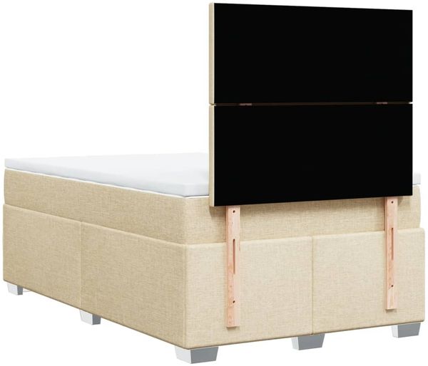 vidaXL Boxspringbett mit Matratze Creme 120x200 cm Stoff 3292753 Bild 12