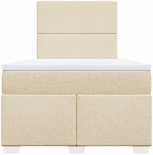 vidaXL Boxspringbett mit Matratze Creme 120x200 cm Stoff 3292753 Bild 6