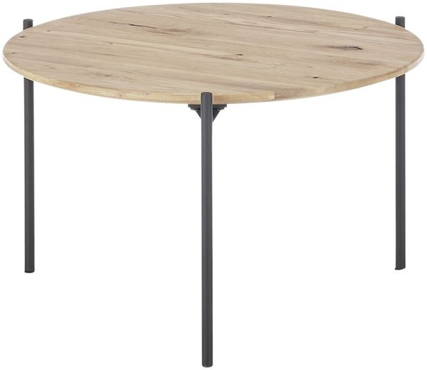 Couchtisch >ASSUAN< in Eiche, Massivholz / Metall - 33x55cm (HxD)