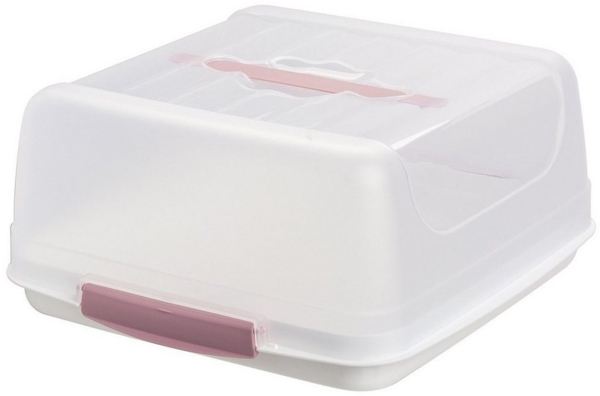 Engelland Kuchentransportbox Kleine Kuchenbox mit transparentem Deckel, Kunststoff, (Vorteils-Set, 1-tlg, sicheres Transportieren), mit Tragegriff und Klickverschluss, BPA-frei, rechteckig, Kunststoff