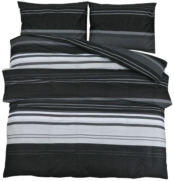 vidaXL Bettwäsche-Set, Baumwolle schwarz / weiß, 140x200 cm Bild 2
