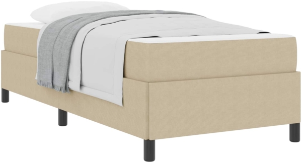 vidaXL Bettrahmen mit Matratze Hellgrün-Grau 90 x 190 cm Stoff 3399099