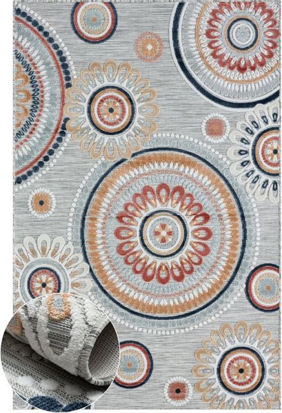 Wohnando Teppich MY-RUG Outdoor-Teppich "Reed" 230X160 cm, bunt, rechteckig, Höhe: 8 mm, Ethno-Stil, Hoch-Tief-Design, bunt und sommerlich, für Garten
