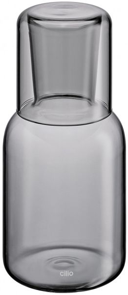 Glas Karaffe Krug Wasserkaraffe mit Trinkglas 750 ml cilio LORENZO grau 291490
