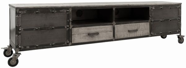 TV-Board Mango 220x40x60 grau lackiert HEAVY INDUSTRY #132