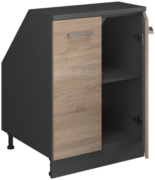 Küchenschrank für Dachschrägen R-Line Sonoma 60 cm mit 2 Türen, Schrankkorpus 60 cm Tiefe Vicco Bild 3