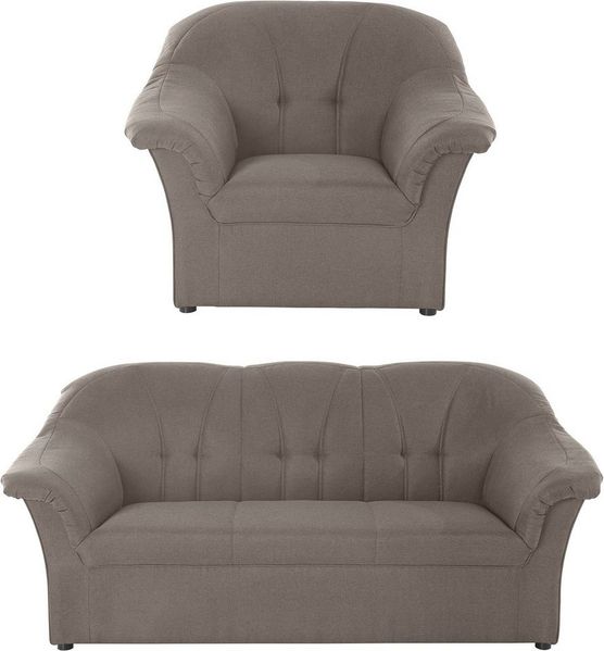 DOMO collection Polstergarnitur Pegnitz zeitlos und elegant, (Set), Sessel und 3-Sitzer