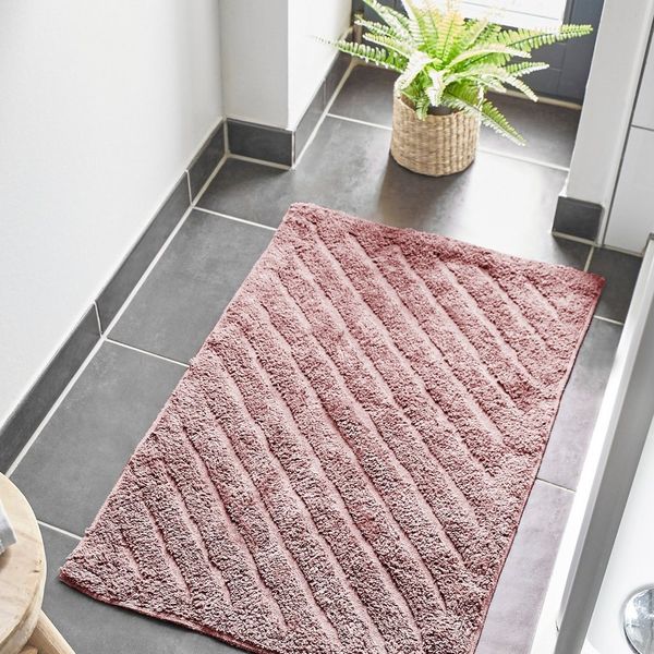 Andiamo Badematte Havanna, 50x80 cm, Höhe 7,5 mm, fußbodenheizungsgeeignet, schnell trocknend, Baumwolle, Polyester, rechteckig, Badematte, Badteppich, Uni Farben, Hoch-Tief Effekt, verschiedene Designs