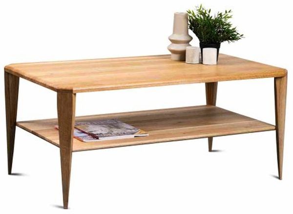 Couchtisch >Bell 2< in Wildeiche, Massivholz - 100x45x60cm (BxHxT) Bild 4