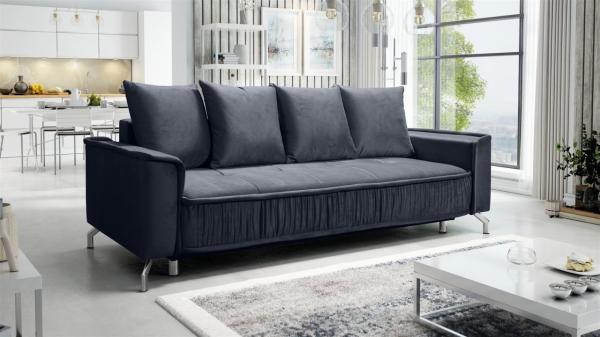 Schlafsofa Sofa 3-Sitzer FLORENCE Stoff Element Dunkelgrau