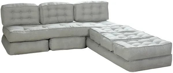 Vente-unique - DILAKO Sofa Stoff Grau - B 70 cm x H 90 cm x L 195 cm Bild 6