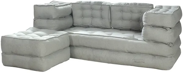 Vente-unique - DILAKO Sofa Stoff Grau - B 70 cm x H 90 cm x L 195 cm Bild 7
