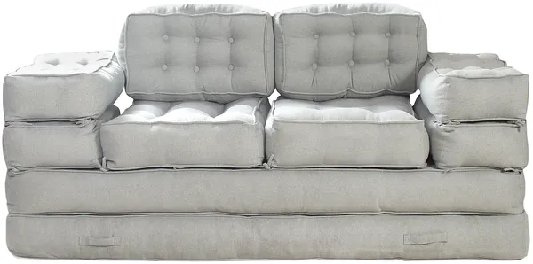 Vente-unique - DILAKO Sofa Stoff Grau - B 70 cm x H 90 cm x L 195 cm Bild 4