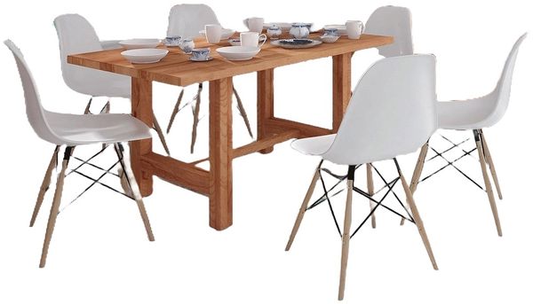 Esstisch Ringo aus Kernbuche massiv 90x130x77 cm mit Holzfußgestell