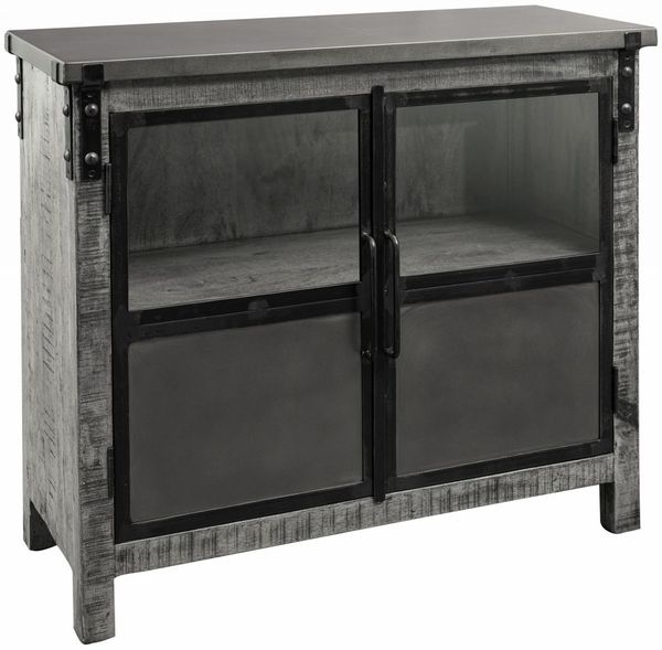 Sideboard Mango 100x40x90 grau lackiert HEAVY INDUSTRY #127