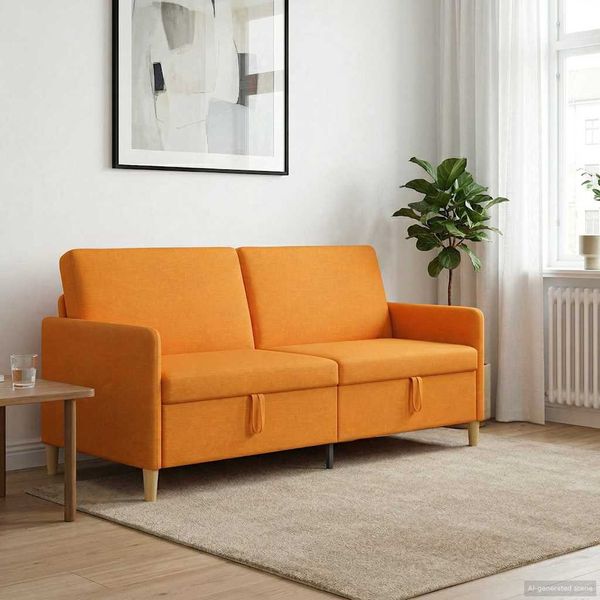vidaXL Sofa mit Stauraum Dunkelgelb 192 x 78 x 87 cm Polyester 42036984