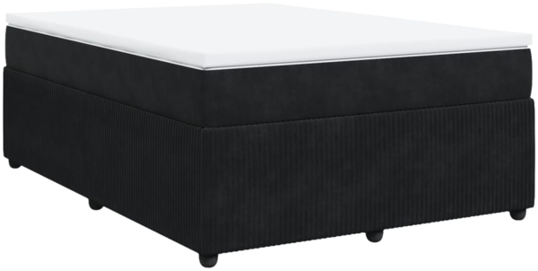 vidaXL Boxspringbett mit Matratze Schwarz 140x200 cm Samt 3285646