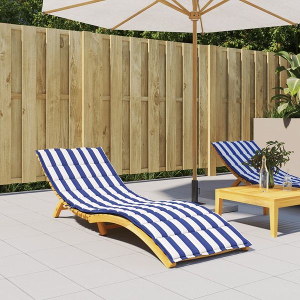 vidaXL Sonnenliegen-Auflage Blau&Weiß Gestreift Oxford-Gewebe 361421