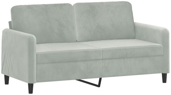 vidaXL 2-Sitzer-Sofa mit Zierkissen Hellgrau 140 cm Samt 3200881 Bild 4
