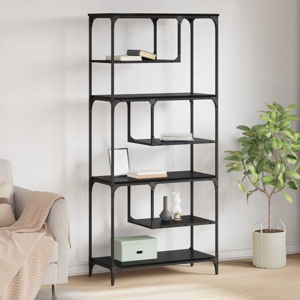 vidaXL Bücherregal Schwarz Eichen-Optik 81 x 36 x 176 cm Holzwerkstoff 882837
