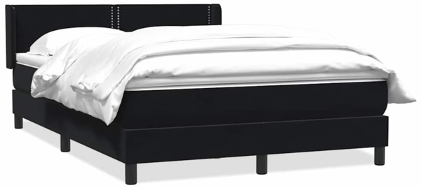 vidaXL Boxspringbett mit Matratze Schwarz 140x210 cm Samt 3318029