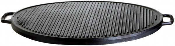 Gusseisenkuss® Grillplatte, geriffelt/glatt, Gusseisen schwarz, Ø 45 cm Bild 3