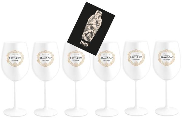 Scavi & Ray ICE Glas Gläser-Set - 6x Champagner / Wein ICE Gläser weiss