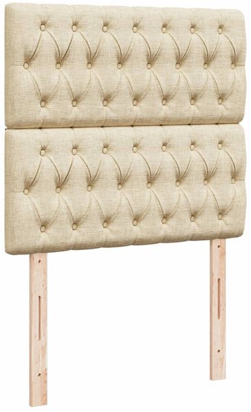 vidaXL Boxspringbett mit Matratze Creme 90x200 cm Stoff 3294251 Bild 9