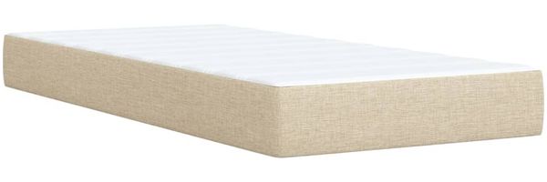 vidaXL Boxspringbett mit Matratze Creme 90x200 cm Stoff 3294251 Bild 11