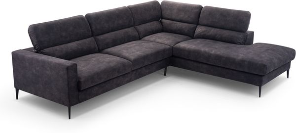 AX LIVING Sofa Dunkelgrau Jolandi Couch L Form Ecksofa 300 cm breit R