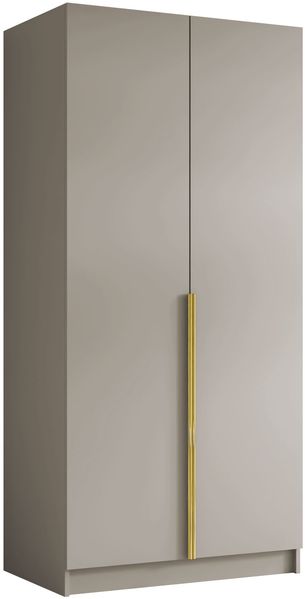 Drehtürenschrank Borton I, Kleiderschrank mit 2 Türen (Farbe: Cashmere / Cashmere + Gold)