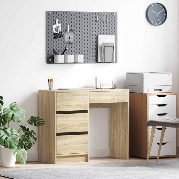 vidaXL Schreibtisch Sonoma-Eiche 90 x 37,5 x 75 cm Holzwerkstoff 869492