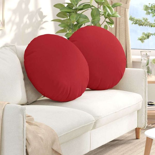 vidaXL Sitzkissen 2 pcs Rot Ø60 x 21 cm Stoff 42014206