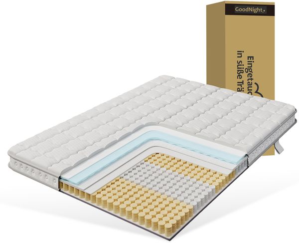 Merax 7-Zonen Taschenfederkern Matratze 140 x 200 x 10 cm H3, Hybrid-Matratze mit Kaltschaum, Ergonomische Orthopädische Doppelbett Matratze für Schlafsofa & Gästebett, Belastbar bis 280kg, OEKO-TEX