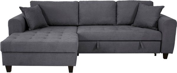 Trends by HG Ecksofa Moritz L-Form, B: 265 cm, mit Bettfunktion, Bettkasten & Zierkissen