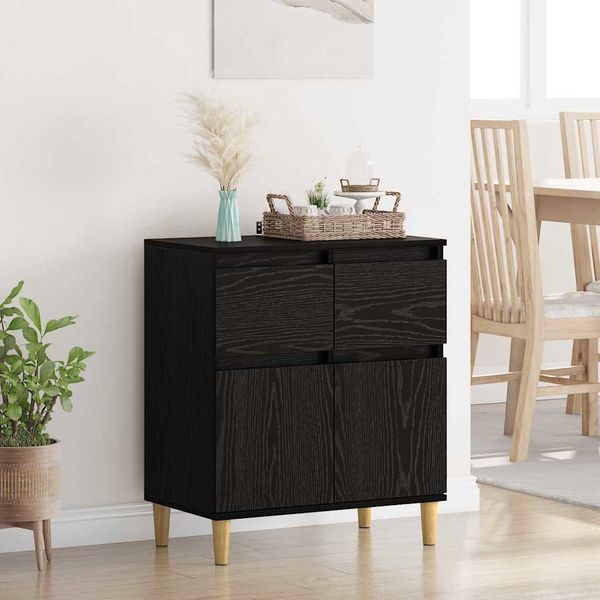 vidaXL Sideboard Schwarz Eichen-Optik 60 x 35 x 70 cm Holzwerkstoff 881211