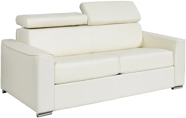 Vente-unique - VIZIR Sofa Leder Weiß - B 223 cm94 cm x H 110 cm95 cm x L 216 cm