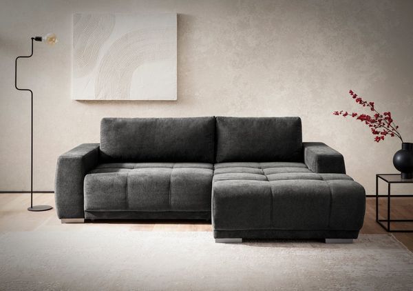 INOSIGN Ecksofa Bolero L-Form, mit edler Steppung, wahlweise mit Schlaffunktion & Bettkasten