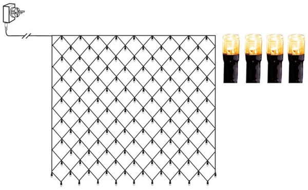 LED Lichternetz Shigo, warmweiß, outdoor, 2x2m