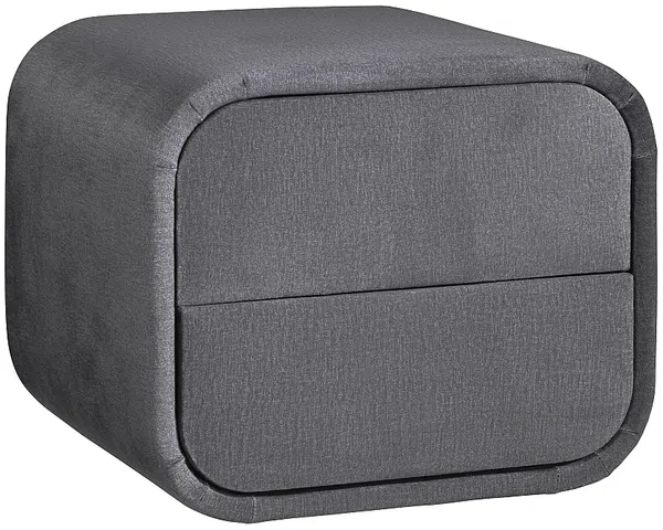 Vente-unique - VENALORA Bedside table Stoff Grau - B 42 cm x H 38,5 cm x L 45,5 cm Bild 2