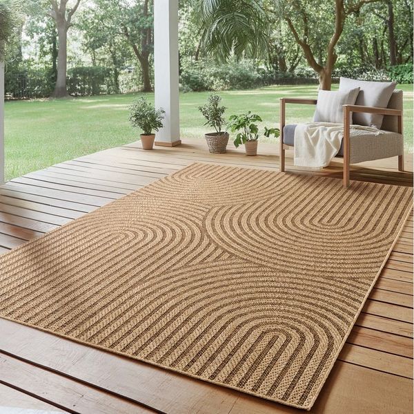 SIMPEX24 Outdoorteppich Boho Design, Läufer, Höhe: 5 mm, Outdoor Teppich Wetterfest Modern Wohnzimmer Küchen Terrasse Balkon
