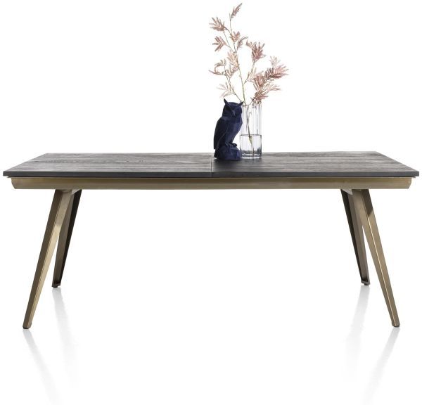 City Esstisch goldfarben Eiche Furnier 100cm x 190cm x 77cm
